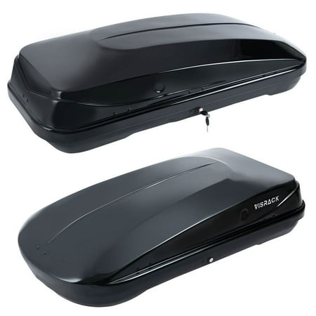 13 Cu. Ft. Rooftop Cargo Box Luggage Carrier +Key Dual-Side Opening Glossy Black