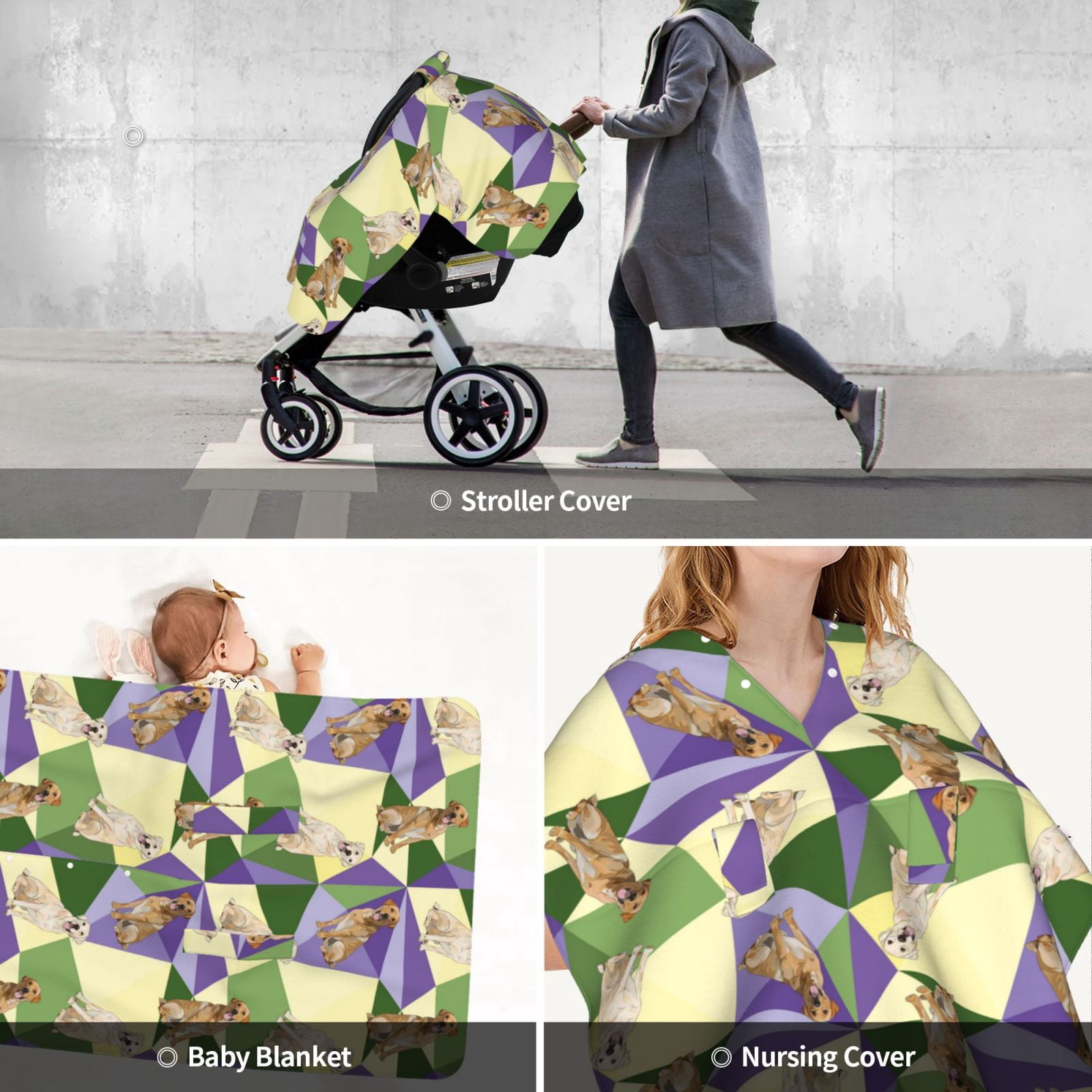 Car Seat Cover Baby - Labrador Retriever Dog No.1015 Breathable Infant Car Seat Cover for Baby Carseat, Lightweight Comfort Baby Essentials Must Haves Newborn Stuff for Girl Boy