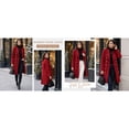 thumbnail image 4 of Women's Mid Long Pea Coat Double Breasted Winter Outerwear Warm Overcoat, 4 of 7