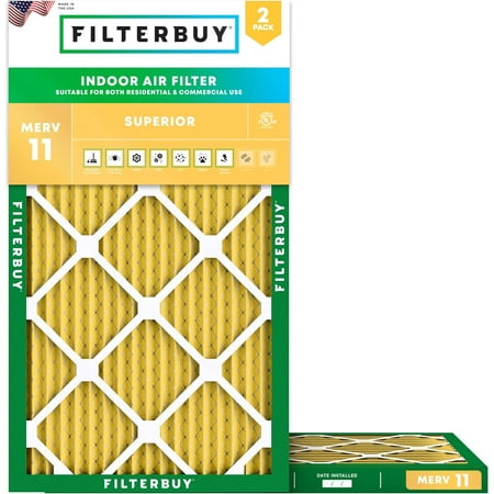 

Filterbuy 17x27x1 MERV 11 Pleated HVAC AC Furnace Air Filters (2-Pack)