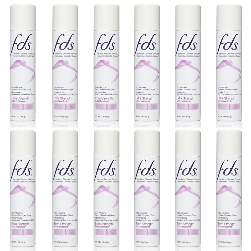 (12 Pack) FDS Hypo Allergenic Feminine Deodorant Spray, Extra Strength