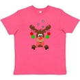 thumbnail image 3 of Inktastic Cute Christmas Reindeer with Red Nose, Ornaments and Bow Tie Youth T-Shirt, 3 of 5