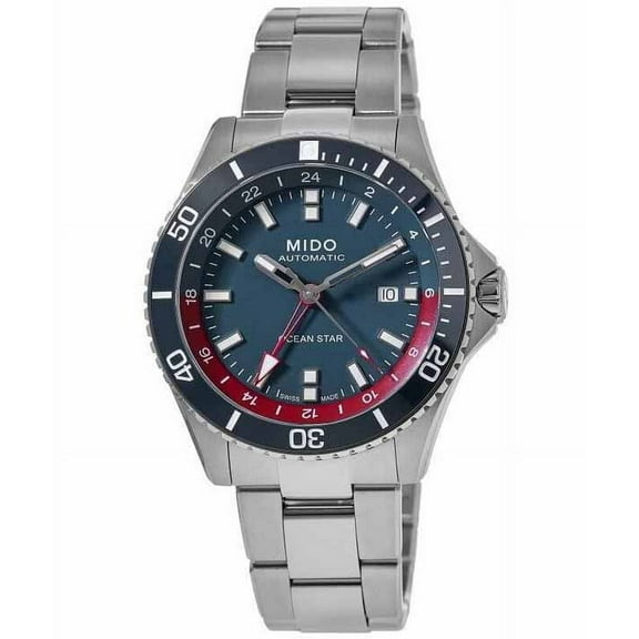 Mido Ocean Star GMT Special Edition Blue Dial Automatic Diver's M026.629.11.041.00 200M Men's Watch With Extra Strap