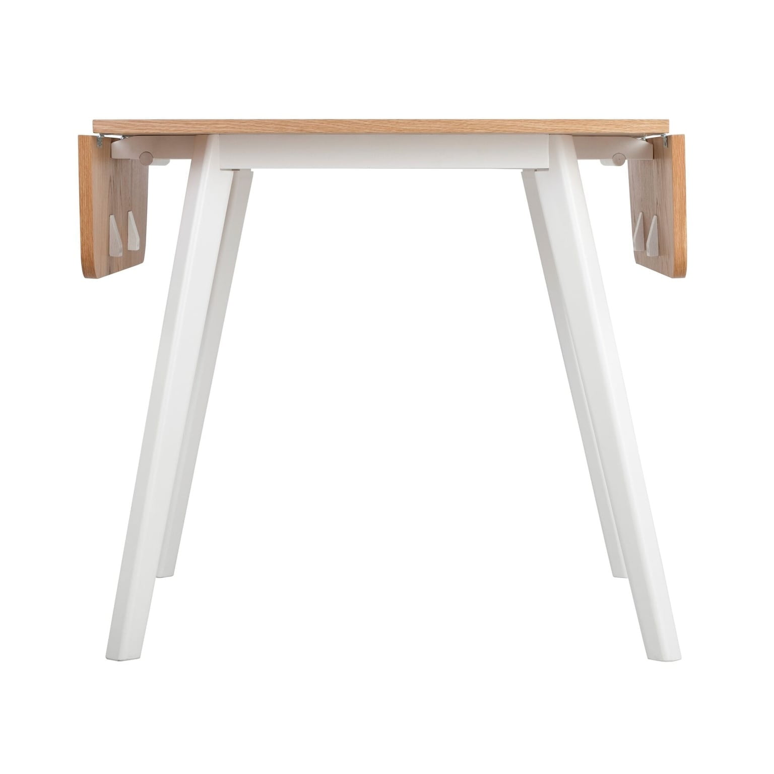 Universal Expert Abacus 32 to 47 Inch Extendable Dining Table with Drop Leaf Panels, Oak and White Finish