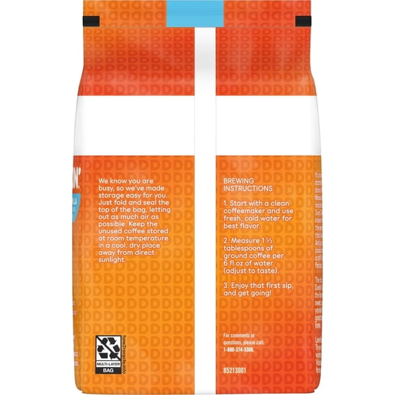 Dunkin French Vanilla Flavored Ground Coffee - 18 ounces