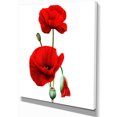 thumbnail image 2 of Coquelicots Rouges sur Fond Blanc - Impression sur Toile Florale, 2 of 4