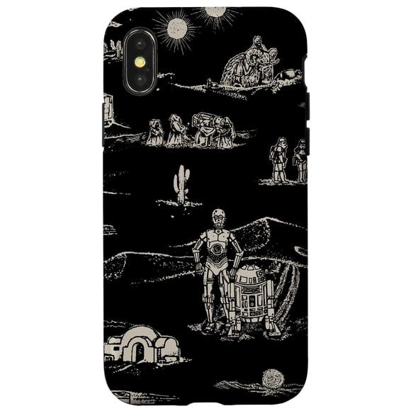 Funda de teléfono STAR WARS Desert Landscape R2-D2 y C-3PO para iPhone X/XS
