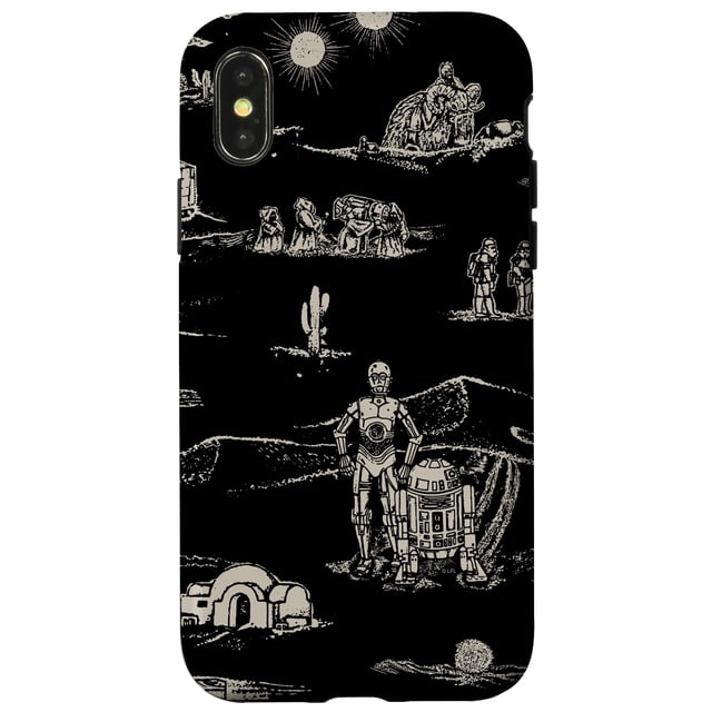 Funda de teléfono STAR WARS Desert Landscape R2-D2 y C-3PO para iPhone X/XS