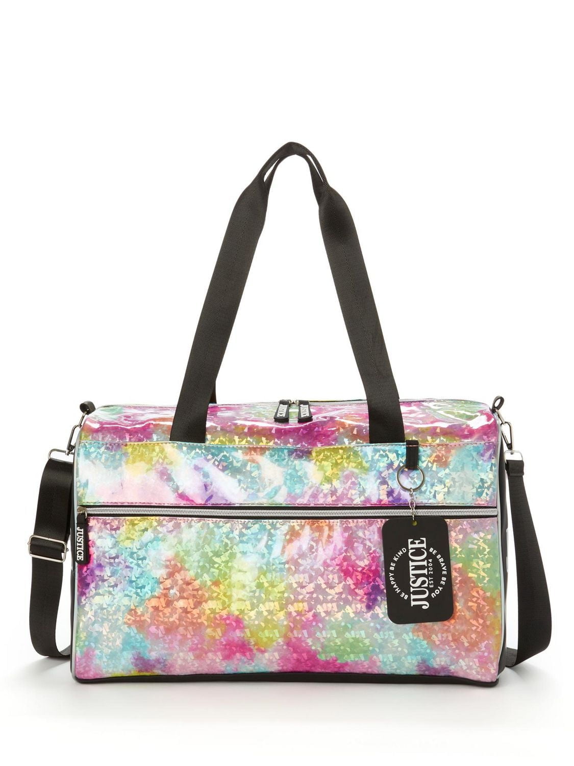 JUSTICE DUFFEL BAG CRACKED HOLOGRAPHIC
