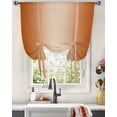 thumbnail image 3 of Burnt Orange Ombre Tie Up Curtains for Kitchen Bathroom Bedroom Windows 45 Inch Length, Modern Abstract Gradient Color Art Balloon Drape Curtains Shade Rod Pocket Drapery Curtain Panel, 42"x54", 3 of 7