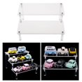 thumbnail image 3 of Acrylic Display Stands, Riser Display Shelf for Figures Cupcakes Cabinet Countertops Table , Clear 40cm 2 Tier, 3 of 10