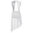 thumbnail image 2 of Jowowha Girls Irregular Dance Dress Shiny Sequins Hollow Back Lyrical Ballet Modern Lyrical Dance White 14, 2 of 7