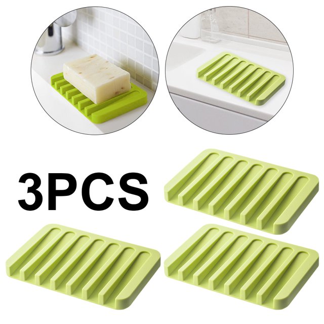 Soporte Jabón Silicona Con Forma Peine Bandeja Jabonera Contenedor Almacenamiento () Verde