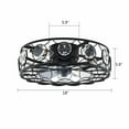 thumbnail image 2 of 18 inch Ceiling Fan Light Kit, Flush Mount Caged Ceiling Fan Crystal Lights with Remote, Industrial Ceiling Fans for Living Room, Bedroom, Kitchen, 4 x E27 Bulb Base (No Bulb), Black, 2 of 21