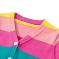thumbnail image 5 of 2-7T Kids Girls Rainbow V Neck Cardigan Long Sleeve Children Button Sweater Knit Tops Fall Winter Clothes, 5 of 8