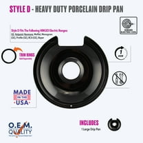 Range Kleen P106 Style D Large Heavy Duty Black Porcelain Drip Pan