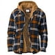 thumbnail image 1 of Camisas acolchadas a cuadros para hombre, chaqueta de leñador con capucha, franela acolchada con capucha, forro grueso, abrigos cálidos de manga larga, 1 of 5