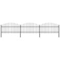 thumbnail image 3 of vidaXL Garden Fence Patio Privacy Screen Fence Wall with Spear Top Steel Black, 3 of 105