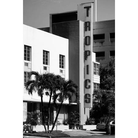 Art Deco Architecture of Miami Beach - The Tropics Hotel - Florida Print Wall Art By Philippe