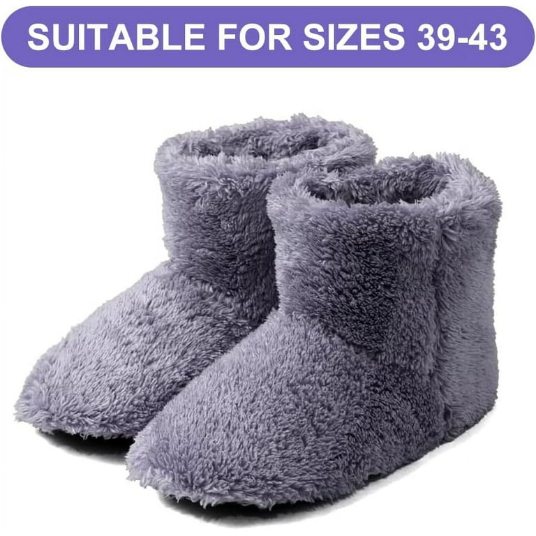 Haobuy USB Electric Heated Boots, Plush Rechargeable Heating Shoes