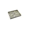 thumbnail image 5 of Rectangular Capiz Tray with Handles - 15x12 Black Floral Accent Tray, 5 of 10