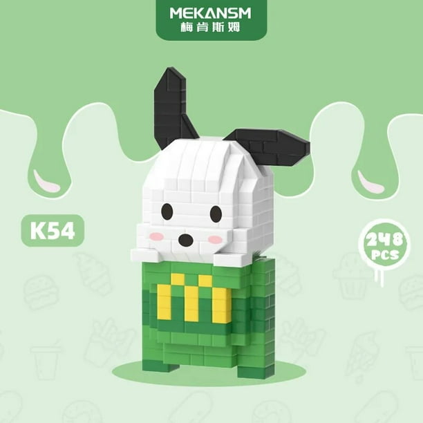 Sanrio-bloques de construcción de Hello Kitty para niños, figuras de Anime, Cinnamoroll, Kuromi, Pochacco, juguetes ensamblados, rompecabezas decorativo, regalo
