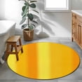 thumbnail image 3 of Yellow Orange Vertical Striped Round Area Rug 3Ft Washable Small Circle Rugs for Kitchen Entryway, Modern Color Ombre Non-Slip Carpet Floor Mats Indoor Outdoor Carpet Runner Aesthetic Home Decor, 3 of 8