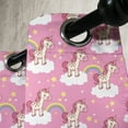thumbnail image 3 of Ambesonne Cartoon Grommet Curtain, Unicorns on Clouds, 50" x 120", Pink Yellow White, 3 of 6