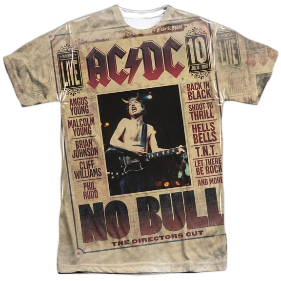 AC/DC No Bull Adult Sublimated Crew T-ShirtWhite