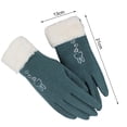 thumbnail image 6 of Eoperou 1 Pair Korean Style Embroidery Rabbit Pattern Anti-slip Ridding Gloves Women Winter Fluffy Lining Touch Screen Driving Gloves Costume Accessories, 6 of 8