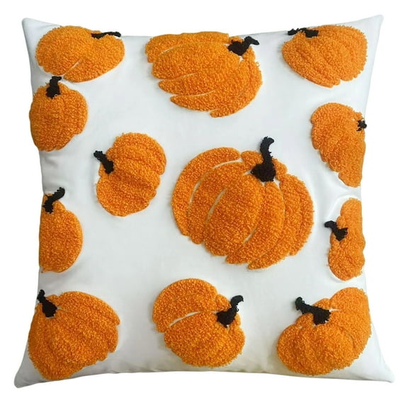 Fmbmuo 3D Pumpkin Throw Pillows Covers 18x18 Inch - Textured Halloween Decorations Pillow Case for Couch, Bed (100% Polyester, 1 Piece,A)