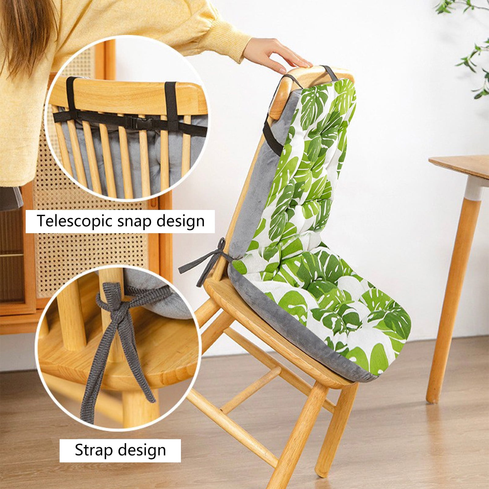 Yhmxh Rocking Chair Cushions Rocking Chair Pads for Wooden Rocking Chair Cushion, Patio Chair Cushion High Back Rocking Chair Cushion 13x18x16.5 inch, Outdoor Seat Back Chair Cushions (Green)