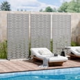 thumbnail image 2 of MAYEERTY 2-Piece Outdoor Metal Privacy Screen 6ft × 3ft Gray, 6-Panel Brick Pattern Decorative Screen for Garden, 2 of 6