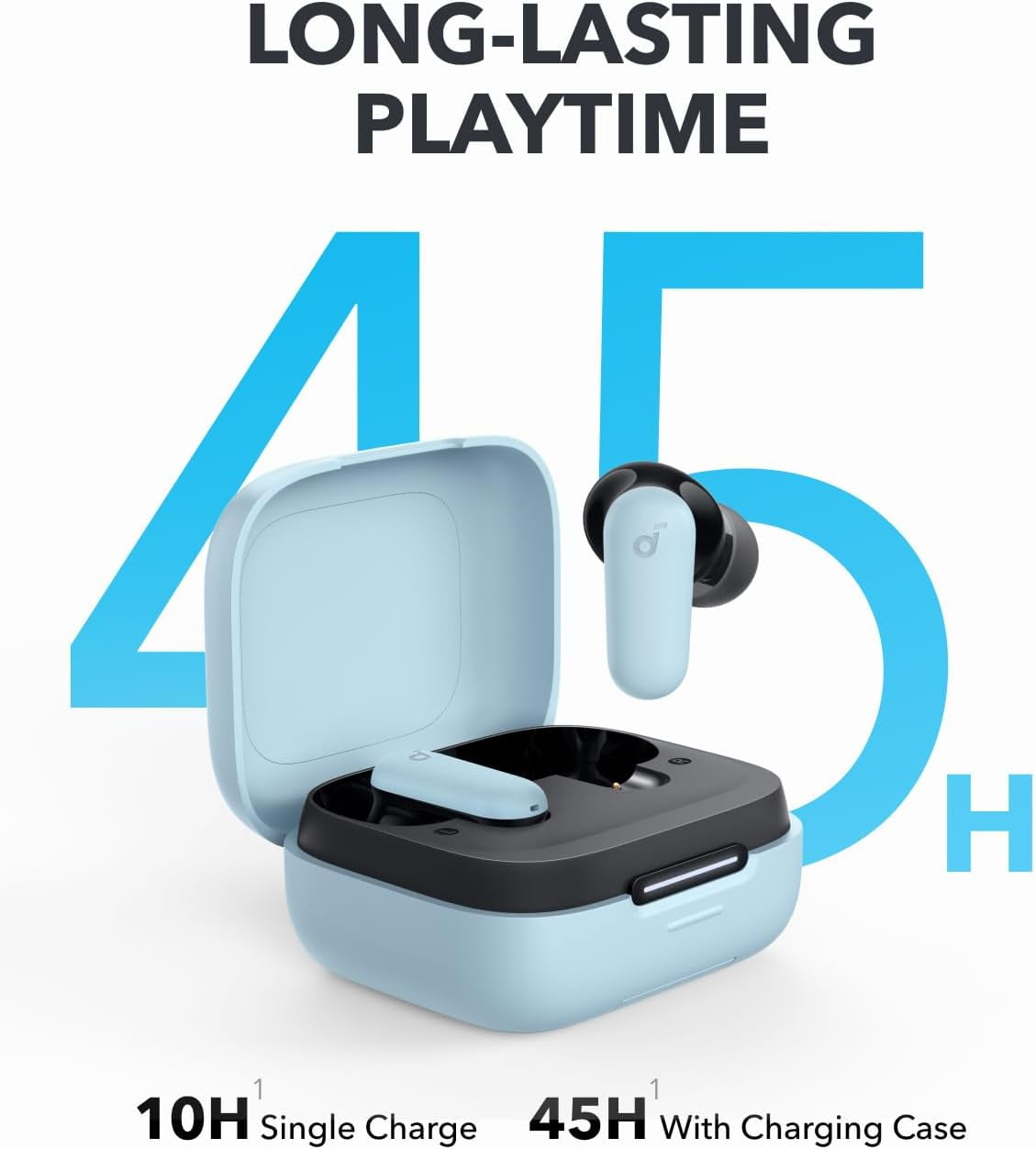 Soundcore P30i by Anker Noise Cancelling Earbuds, Strong and Smart Noise Cancelling, Powerful Bass, 45H Playtime, 2-in-1 Case and Phone Stand, IP54, Wireless Earbuds, Bluetooth 5.4