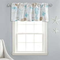 Lush Decor Harbor Life Room darkening Valance Blue/Taupe Single 52x18 2