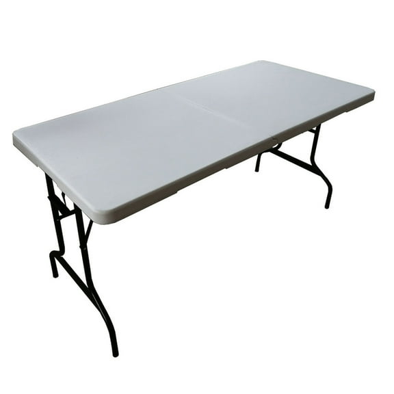 PreAsion 59inch Rectangle Dining Table White Portable Folding Table