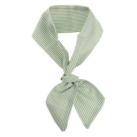 Unique Bargains 1 Pc Scarf Headband Stripe Neck Scarf for Women Light Green White
