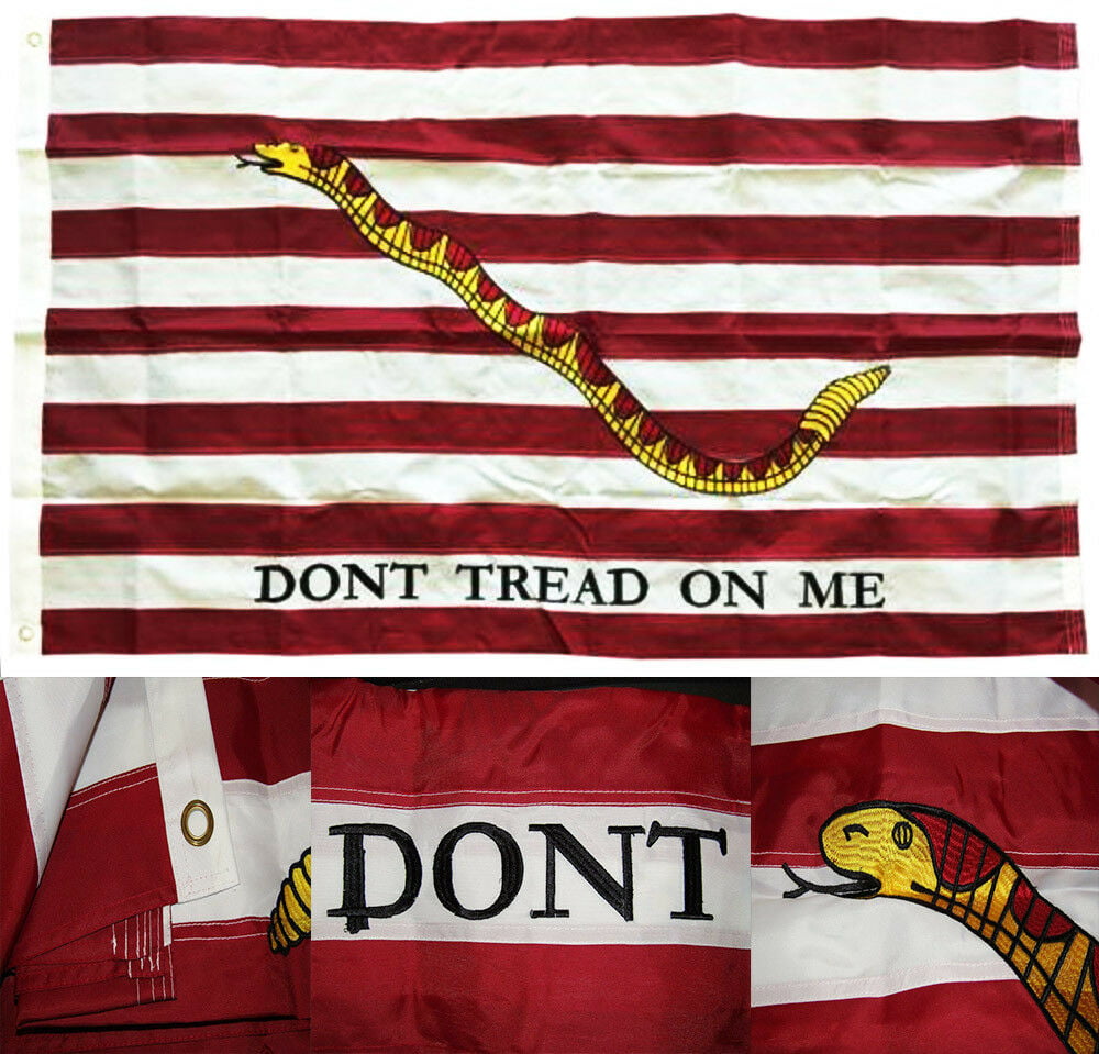 3x5 Gadsden Dont Tread On Me Double Sided 2Ply Embroidered Flag 3'x5' Banner 