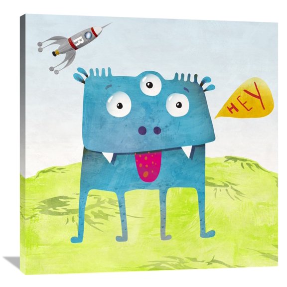 Global Gallery Skip Teller,'Alien Friend Number 3' Stretched Canvas Artwork