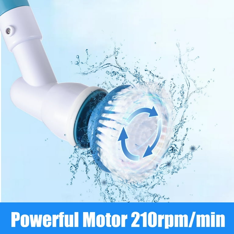 Electric Spin Scrubber,4000mAh Electric Scrubber with 3 Brush Heads  Adjustable Extension Handle Power Scrubber for Bathroom Bathtub Wall Floor  