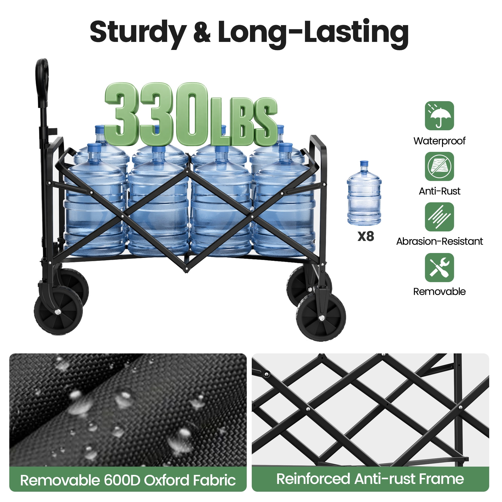 GVDV Folding Wagon Adjustable Handle