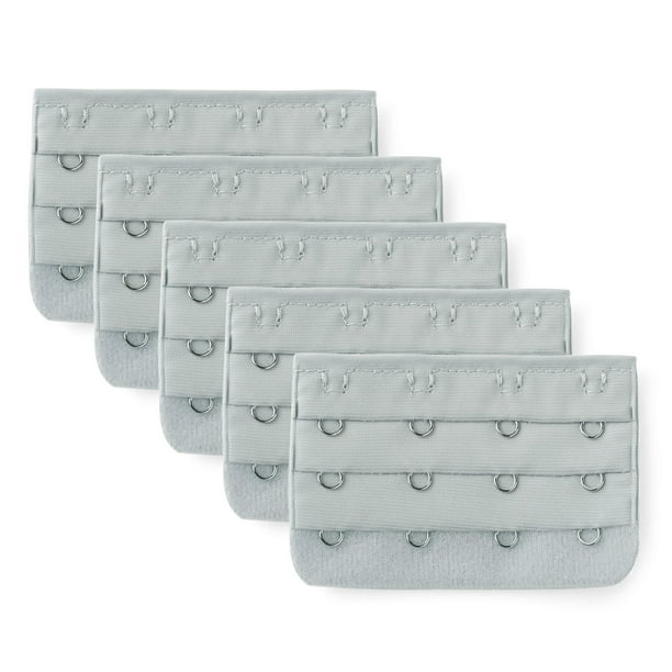 Extensor de sujetador de 3 x 4 ganchos INSPIRE CHIC para mujeres, banda de extensión de sujetador, multicolor gris
