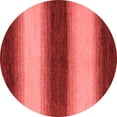 thumbnail image 1 of Ahgly Company Machine Washable Indoor Round Abstract Red Modern Area Rugs, 5' Round, 1 of 4
