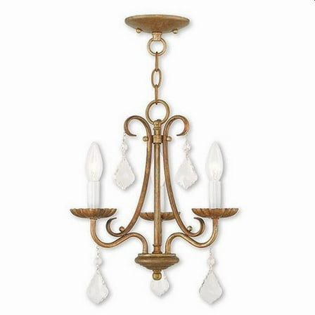 Traditional French Country Three Light Chandelier-Antique Gold Leaf Finish Bailey Street Home 218-Bel-2255843