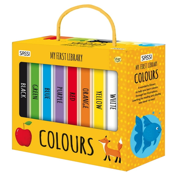 Sassi: My First Library - Colors - 8 Cardboard Mini-Book Set, World Of Colors Illustrated Exploration, Read-Learn-Play, Portable Box, Kids-Toddlers 2 