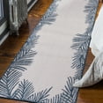 thumbnail image 6 of World Rug Gallery Tropical Floral Palm Leaves Textured Flat Weave Indoor/Outdoor Area Rug - NAVY 2'x7', 6 of 7