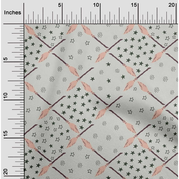 oneOone Cotton Poplin Pastel Gray Fabric Halloween Sewing Craft Projects Fabric Prints By Yard 42 Inch Wide