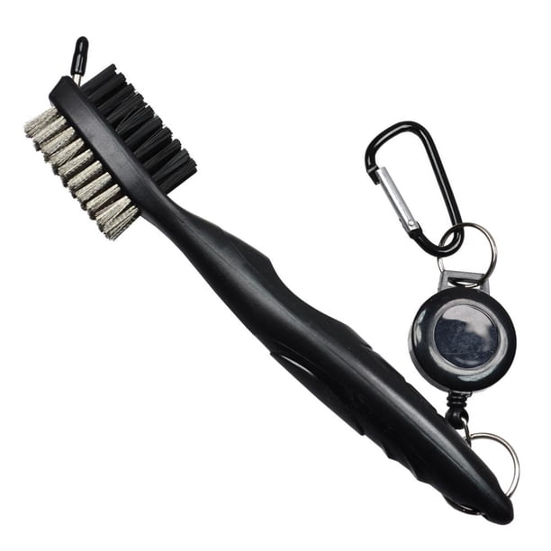 Golf Limpiador de ranuras para palos de golf, herramientas de limpieza de doble cara (negro)