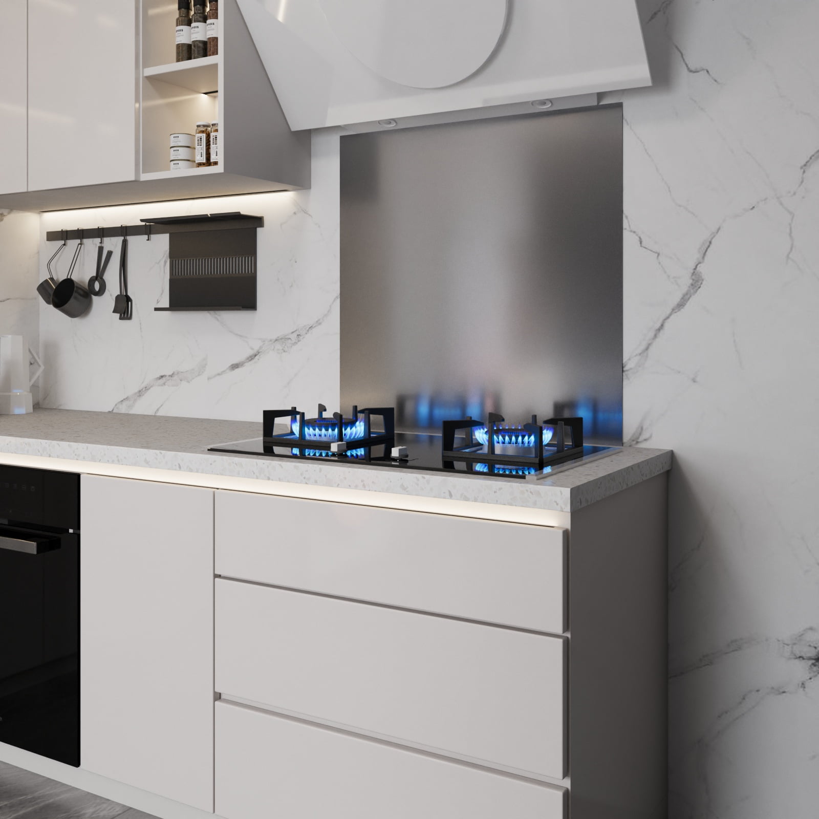 30 in. x 30 in. Stainless Steel Flat Panel Backsplash