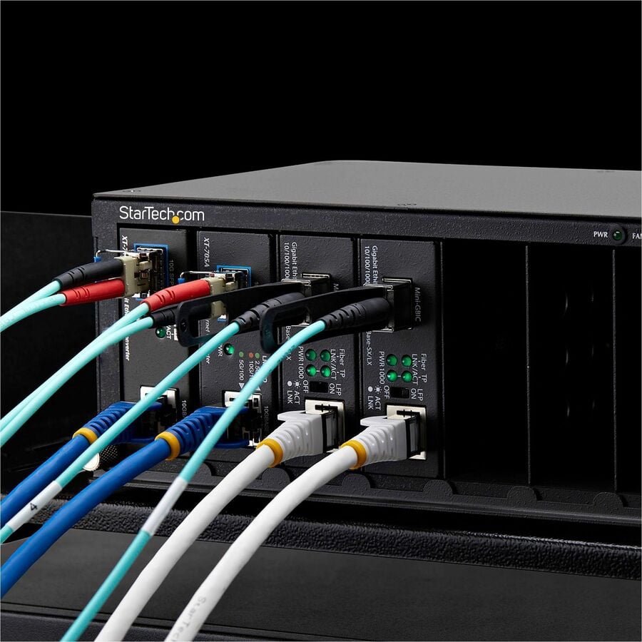 StarTech 7-Slot Unmanaged Media Converter Chassis, 10in Rackmount for MCM Media Converter Series, Active Cooling, TAA Compliant